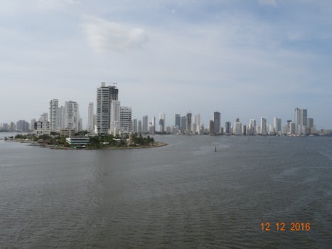 View of Colombia leaving port