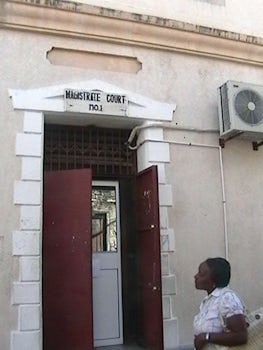 Roseau Dominica Magistrate Court Cork Street entrance High Court Building on Dame Mary Eugenia Charles Blvd