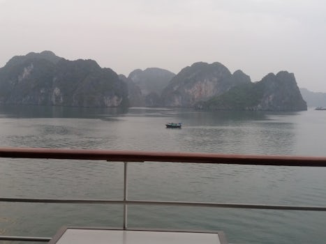 View from stateroom whilst at tender in Halong Bay