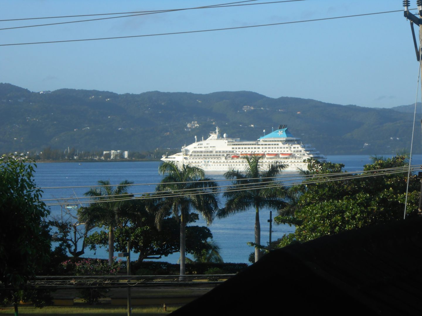 Celeystal Crystal coming into port in Montego Bay ...start of our cruise !