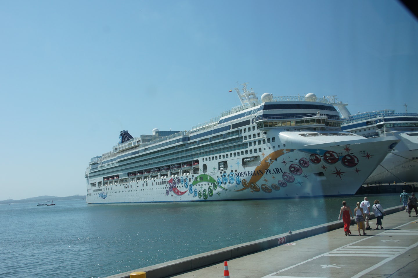 The beautiful Norwegian Pearl at the Port on Cartagena, Colombia