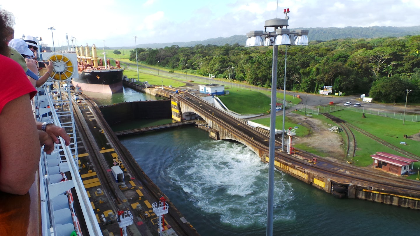 Entering the Gatun Locks, Panama Canal.