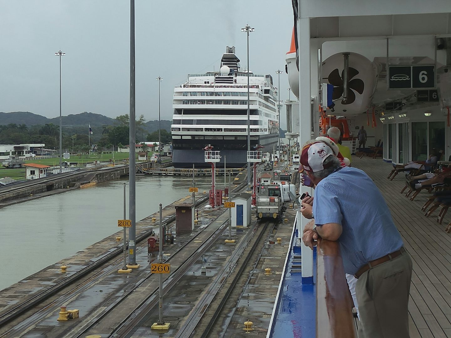 Veendam entering the Pedro Miguel Locks, Panama Canal just ahead of us.