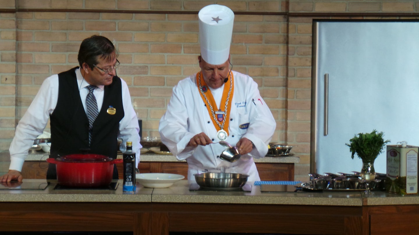 Cooking demonstration in the Princess Theater.
