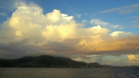 Fantastic sunset as we sailed away from St Kitts.