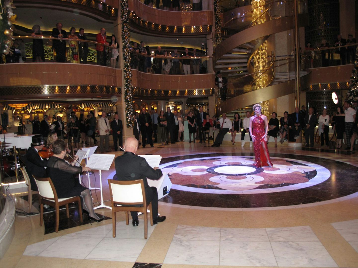 The opera diva signing before the official New year countdown