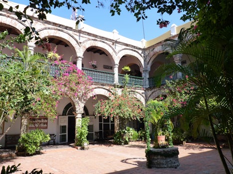Courtyard of La Popa Monastery in Cartagena, Colombia