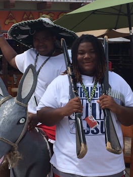 My son and nephew enjoying themselves in Cozumel