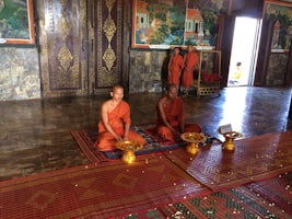 Getting blessed by Buddhist Monks