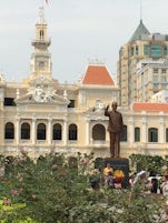 Ho Chi Minh in front of City Hall-Saigon