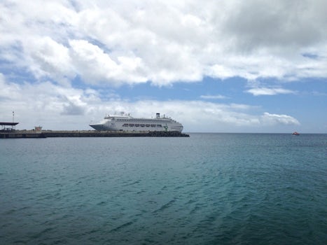Pacific Dawn docked at Mare, New Caledonia.