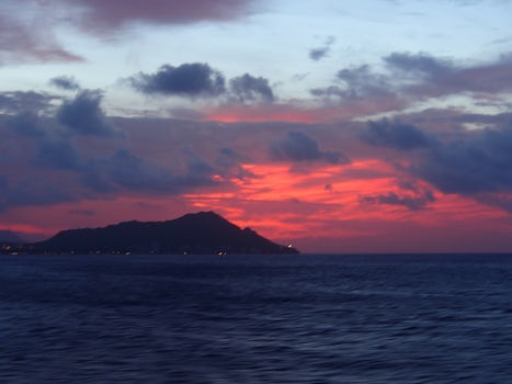 Sunrise over Diamond Head taken as we pulled into Honolulu