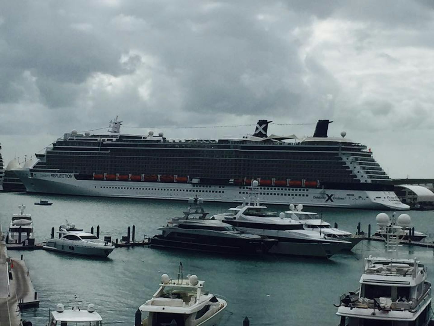 Celebrity Reflection at pier in Miami