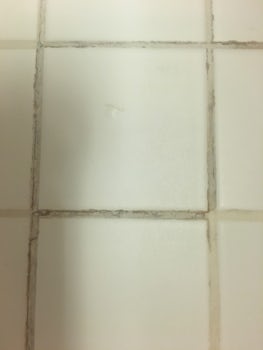 dirty grout in bathroom floor