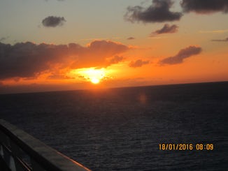 Day one sunrise in the Bahamas....spectacular.....then a great breakfast...