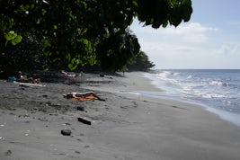 Black sand beach, near Saint Pierre, Martinique