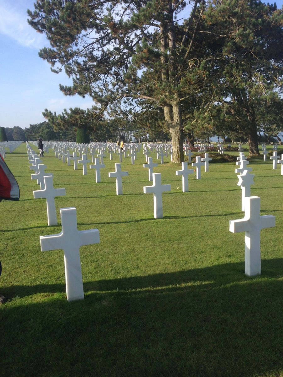The American cemetery near Omaha Beach. Our experience here was very emotional as we remember the sacrifice of so many Allied servicemen  Who gave their lives to preserve our freedom. I would have liked to spend more time here. That is not how excursions work. Maybe someday I will return.