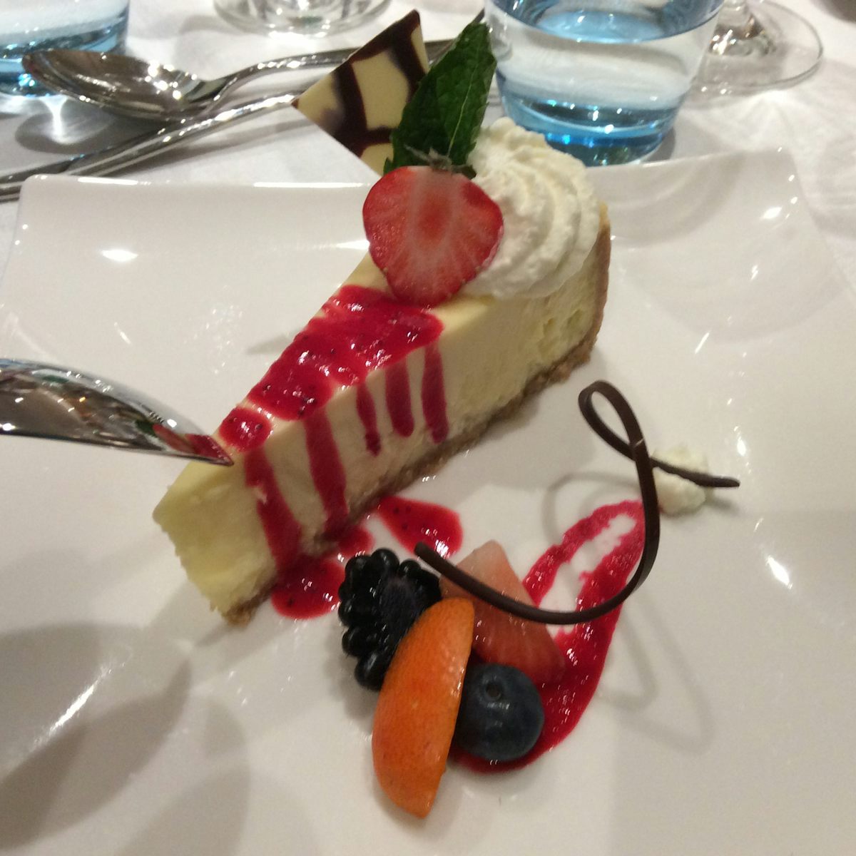One of the awesome desserts we sampled on board.