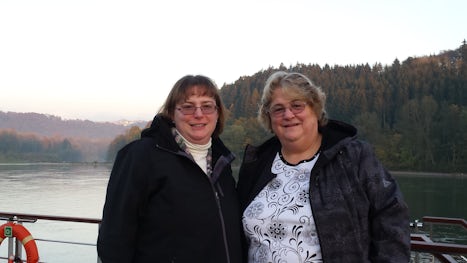 THIS IS MY DAUGHTER AND ME ON THE TOP OF THE BOAT  WERE  THE DANUBE, INN AN