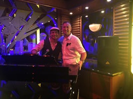 Roy with Arny G.- fabulous piano player and singer- Crooners Bar