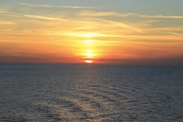 Sunsets at sea are gorgeous.