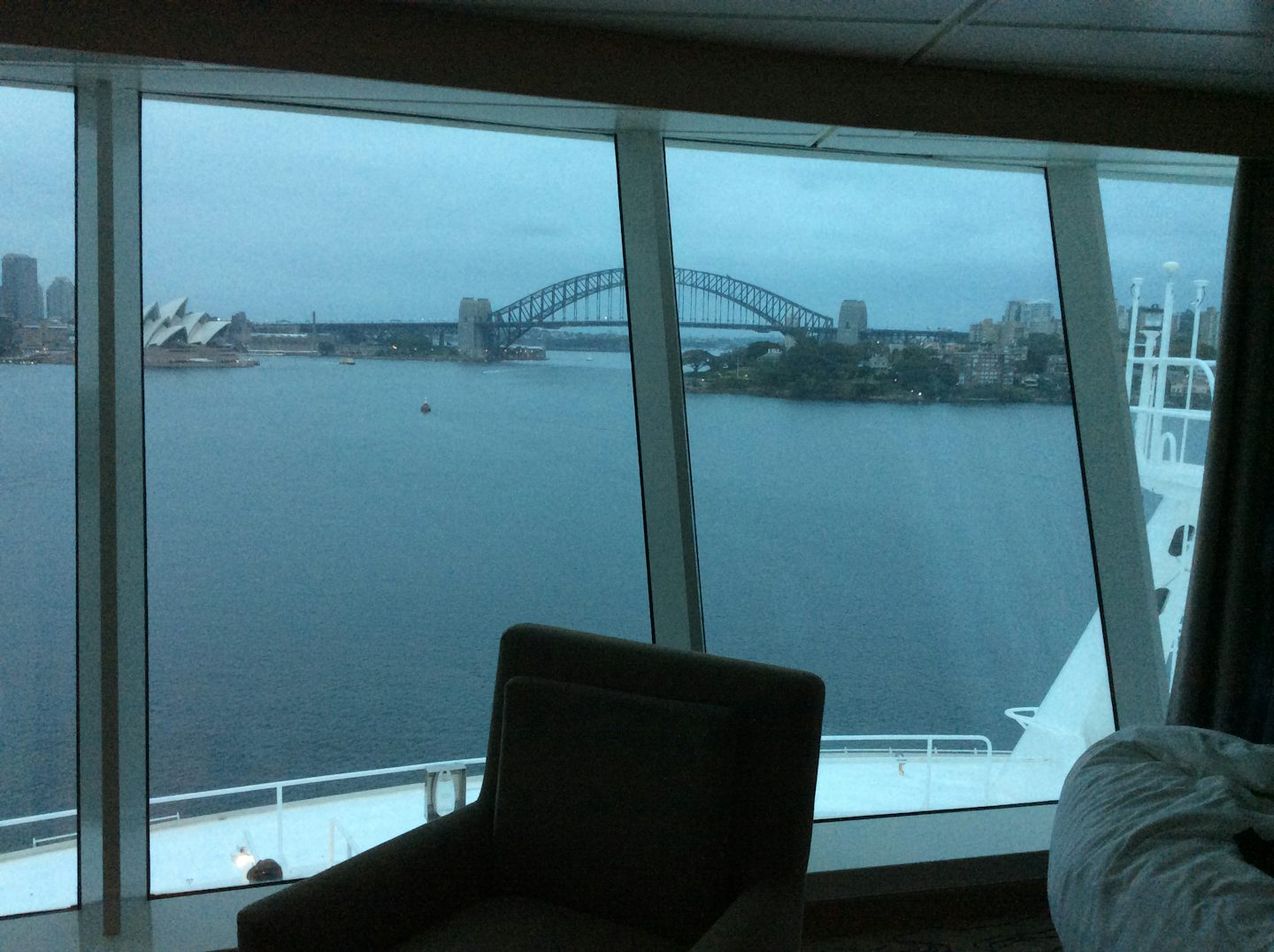 View from our cabin coming into Sydney Harbour