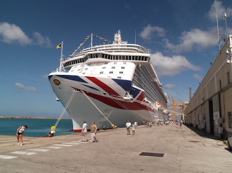 Britannia in port, lovely ship.