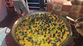 What are we going to do with all this paella??? From the on-deck barbeque