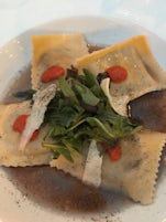 Triton's Vegetarian Dinner Entree- Mushroom Stuffed Pasta in Vegetable