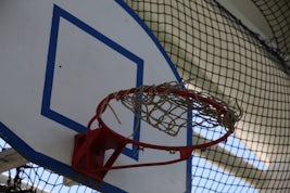 Ratty strings on basketball rim