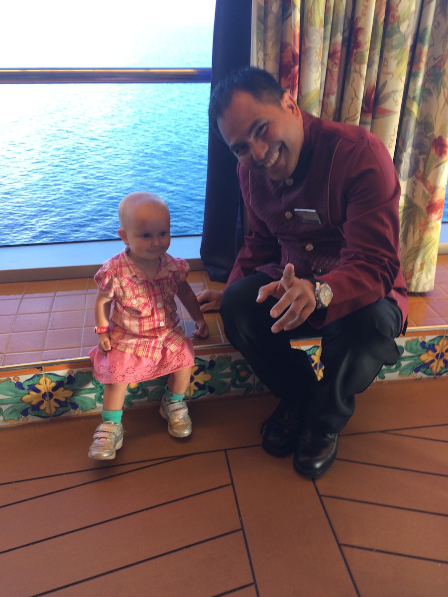 Bernie with our daughter on the Lido deck