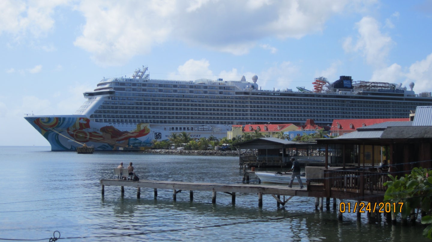 Getaway docked in Roatan. First stop on our cruise.