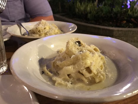 Jaime's Italian pasta with truffle oil.  Yummy.    You had to pay for g