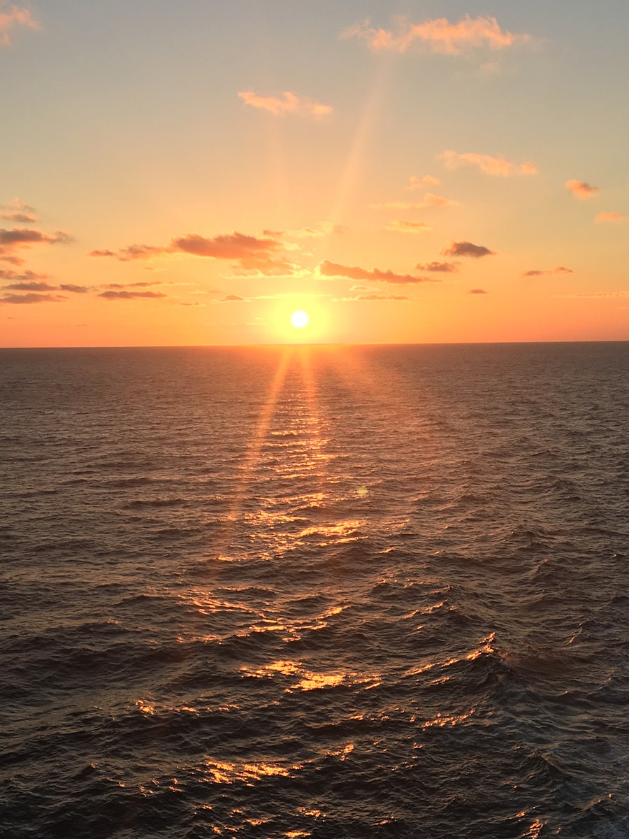 First sunrise on a cruise.  Last sea day.