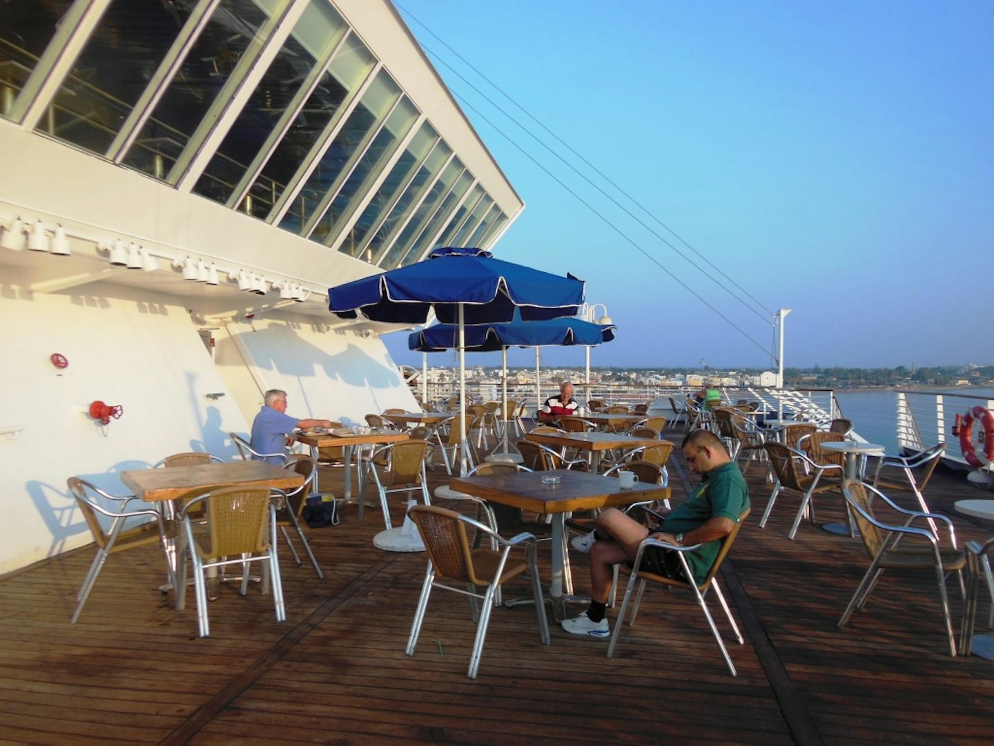 A tranquil breakfast on deck...