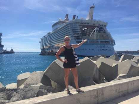 Me in front of the Allure of the Seas in the port of St Maarten