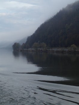 Beautiful foggy view as we cruised the Danube.