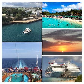 La Romana DR, Grand Turks, aft Lido deck, Grand Turks showing Carnival Sunshine and the Vista in port!