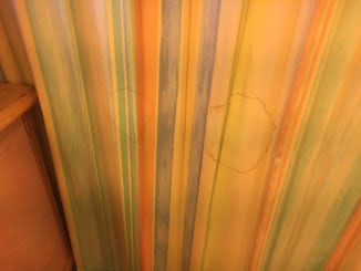 Picture of stained curtain AFTER they supposedly cleaned it