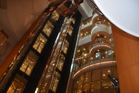 View of the internal glass lifts