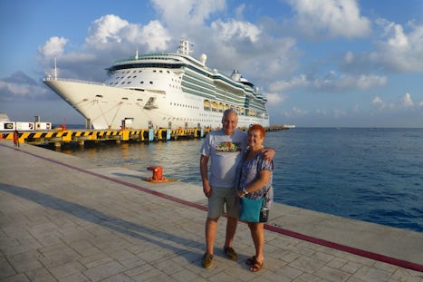 Brilliance of the Seas docked in Cozumel.