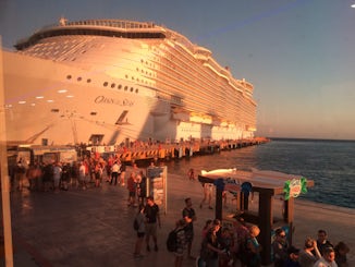 View of the ship at the port of Cozumel