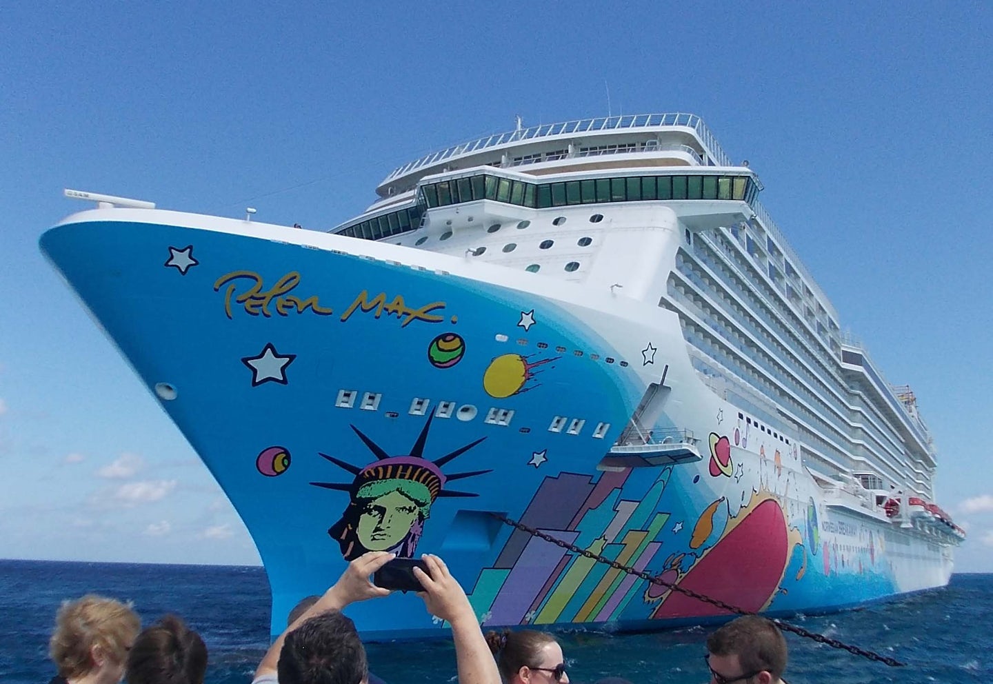 Norwegian Breakaway from the NCL private island - Great Stirrup Cay.