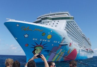 Norwegian Breakaway from the NCL private island - Great Stirrup Cay.