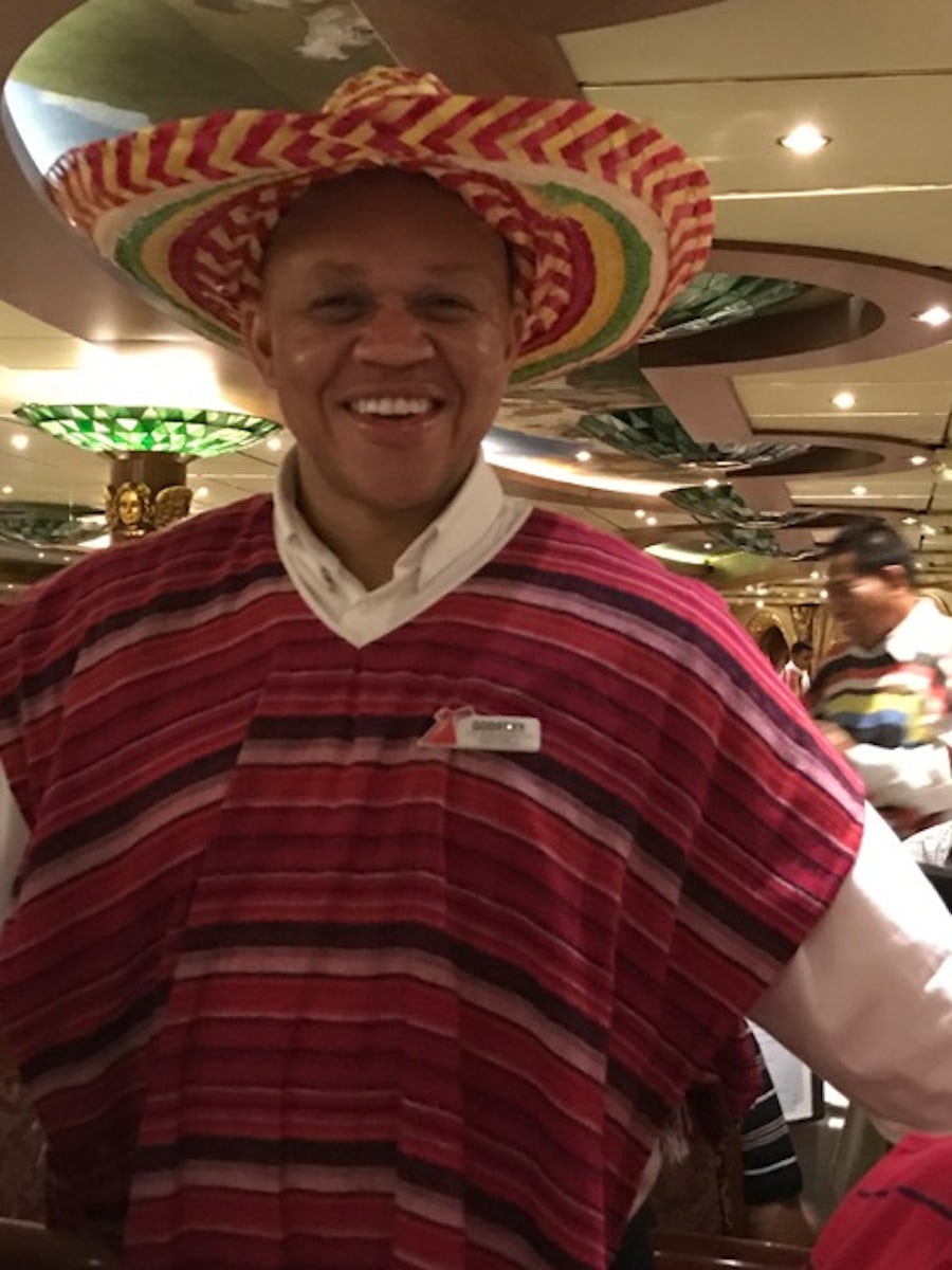 Godfrey our waiter in the Empire. Mexican night