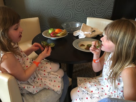 Enjoying afternoon treats in our Haven suite on the Breakaway