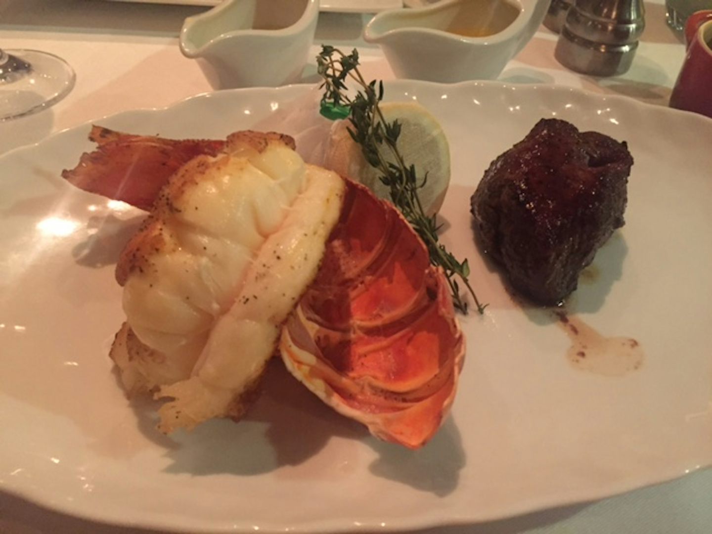 This is the surf and turf at Ocean Blue