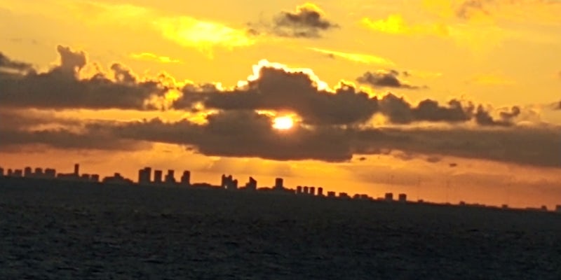 Miami skyline at sunset 