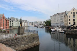 Beautiful port city of Alesund.