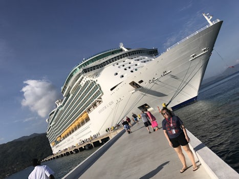 View of Navigator of the Seas from the dock at Labadee, Haiti